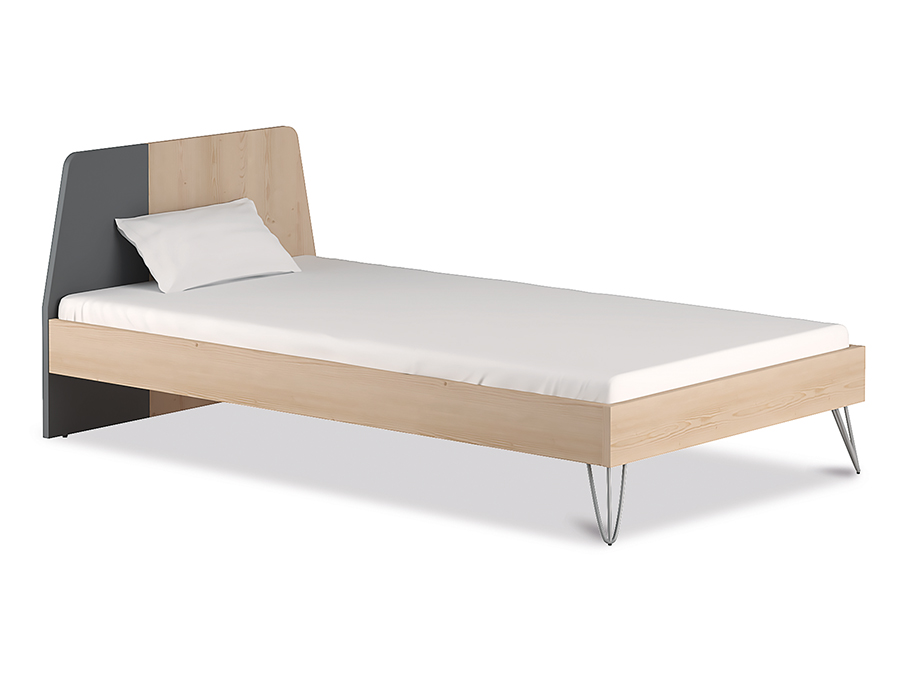 Single Bed For Kids in Pine And Grey Colour